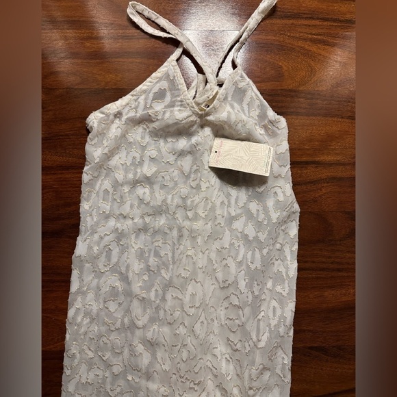 Miken WHITE Juniors' Lurex Animal-Print Midi Cover-Up Dress, size XS NWT - Picture 4 of 7